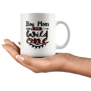 RobustCreative-Boy Mom of the Wild One Lumberjack Woodworker Sawdust - 11oz White Mug red black plaid Woodworking saw dust Gift Idea