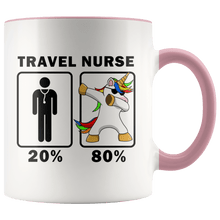 Load image into Gallery viewer, RobustCreative-Travel Nurse Dabbing Unicorn 80 20 Principle Graduation Gift Mens - 11oz Accent Mug Medical Personnel Gift Idea
