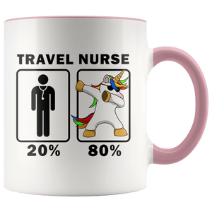 RobustCreative-Travel Nurse Dabbing Unicorn 80 20 Principle Graduation Gift Mens - 11oz Accent Mug Medical Personnel Gift Idea