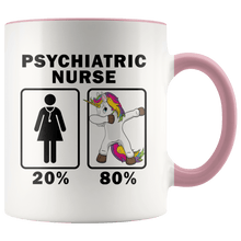 Load image into Gallery viewer, RobustCreative-Psychiatric Nurse Dabbing Unicorn 80 20 Principle Superhero Girl Womens - 11oz Accent Mug Medical Personnel Gift Idea
