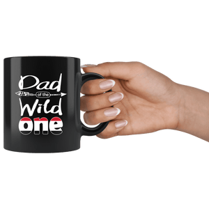 RobustCreative-Yemeni Dad of the Wild One Birthday Yemen Flag Black 11oz Mug Gift Idea