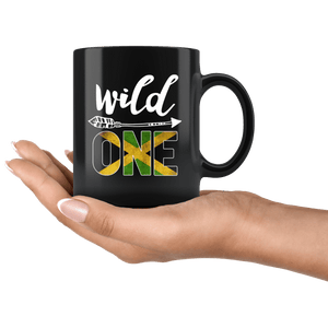 RobustCreative-Jamaica Wild One Birthday Outfit 1 Jamaican Flag Black 11oz Mug Gift Idea