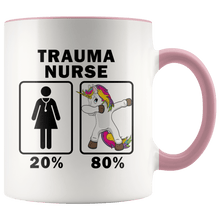 Load image into Gallery viewer, RobustCreative-Trauma Nurse Dabbing Unicorn 80 20 Principle Superhero Girl Womens - 11oz Accent Mug Medical Personnel Gift Idea
