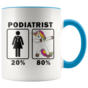 RobustCreative-Podiatrist Dabbing Unicorn 80 20 Principle Superhero Girl Womens - 11oz Accent Mug Medical Personnel Gift Idea