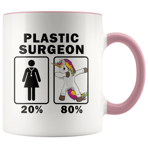 RobustCreative-Plastic Surgeon Dabbing Unicorn 80 20 Principle Superhero Girl Womens - 11oz Accent Mug Medical Personnel Gift Idea