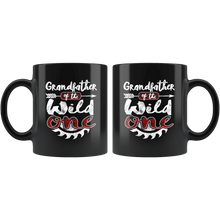 Load image into Gallery viewer, RobustCreative-Grandfather of the Wild One Lumberjack Woodworker - 11oz Black Mug Sawdust Glitter is mans glitter Gift Idea
