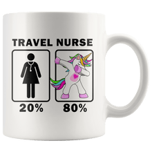 Load image into Gallery viewer, RobustCreative-Travel Nurse Dabbing Unicorn 20 80 Principle Superhero Girl Womens - 11oz White Mug Medical Personnel Gift Idea
