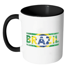 Load image into Gallery viewer, RobustCreative-Retro Vintage Flag Brazilian Brazil 11oz Black &amp; White Coffee Mug ~ Both Sides Printed
