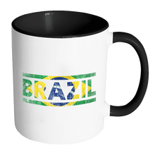 Load image into Gallery viewer, RobustCreative-Retro Vintage Flag Brazilian Brazil 11oz Black &amp; White Coffee Mug ~ Both Sides Printed
