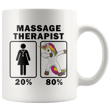 Load image into Gallery viewer, RobustCreative-Massage Therapist Dabbing Unicorn 80 20 Principle Superhero Girl Womens - 11oz White Mug Medical Personnel Gift Idea
