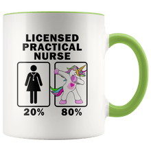 Load image into Gallery viewer, RobustCreative-Licensed Practical Nurse Dabbing Unicorn 20 80 Principle Superhero Girl Womens - 11oz Accent Mug Medical Personnel Gift Idea
