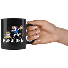 Load image into Gallery viewer, RobustCreative-Papacorn Unicorn Baseball Dad Softball Fathers Day Birthday Black 11oz Mug Gift Idea
