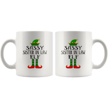 Load image into Gallery viewer, RobustCreative-Im The Sassy Sister In Law Elf Family Matching Outfits PJ - 11oz White Mug Christmas group green pjs costume Gift Idea
