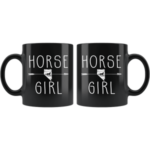 RobustCreative-Nevada Horse Girl Gifts Nevadan Shape Country for women - 11oz Black Mug Racing Lover Gift Idea