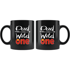 RobustCreative-Chinese Dad of the Wild One Birthday China Flag Black 11oz Mug Gift Idea