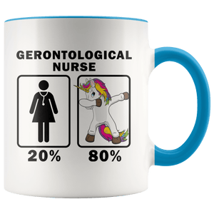 RobustCreative-Gerontological Nurse Dabbing Unicorn 80 20 Principle Superhero Girl Womens - 11oz Accent Mug Medical Personnel Gift Idea