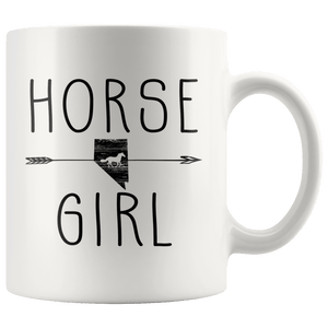 RobustCreative-Nevada Horse Girl Gifts Nevadan Shape Country for women - 11oz White Mug Riding Lover Gift Idea