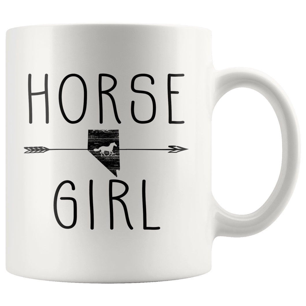 RobustCreative-Nevada Horse Girl Gifts Nevadan Shape Country for women - 11oz White Mug Riding Lover Gift Idea