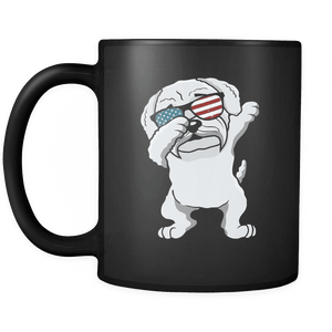 RobustCreative-Dabbing Maltipoo Dog America Flag - Patriotic Merica Murica Pride - 4th of July USA Independence Day - 11oz Black Funny Coffee Mug Women Men Friends Gift ~ Both Sides Printed