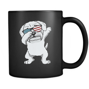 RobustCreative-Dabbing Maltipoo Dog America Flag - Patriotic Merica Murica Pride - 4th of July USA Independence Day - 11oz Black Funny Coffee Mug Women Men Friends Gift ~ Both Sides Printed