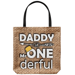 RobustCreative-Daddy of Mr Onederful  1st Birthday Baby Boy Outfit Tote Bag Gift Idea