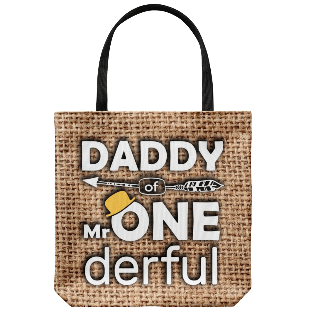 RobustCreative-Daddy of Mr Onederful  1st Birthday Baby Boy Outfit Tote Bag Gift Idea