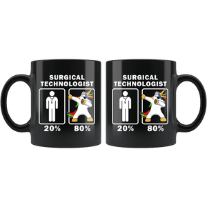 RobustCreative-Surgical Technologist Dabbing Unicorn 80 20 Principle Graduation Gift Mens - 11oz Black Mug Medical Personnel Gift Idea