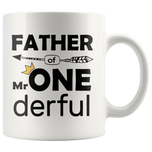 Load image into Gallery viewer, RobustCreative-Father of Mr Onederful Crown 1st Birthday Baby Boy Outfit White 11oz Mug Gift Idea
