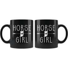 Load image into Gallery viewer, RobustCreative-Indiana Horse Girl Gifts Hoosier Shape Country for women - 11oz Black Mug Riding Lover Gift Idea
