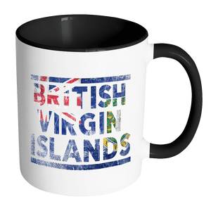 RobustCreative-Retro Vintage Flag Virgin Islander British Virgin Islands 11oz Black & White Coffee Mug ~ Both Sides Printed