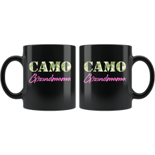 Load image into Gallery viewer, RobustCreative-Military Grandmama Camo Camo Hard Charger Squared Away - Military Family 11oz Black Mug Retired or Deployed support troops Gift Idea - Both Sides Printed
