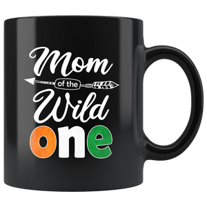 RobustCreative-Ivorian Mom of the Wild One Birthday Ivory Coast Flag Black 11oz Mug Gift Idea