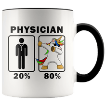 Load image into Gallery viewer, RobustCreative-Physician Dabbing Unicorn 80 20 Principle Graduation Gift Mens - 11oz Accent Mug Medical Personnel Gift Idea
