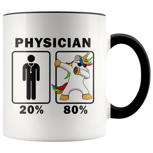 RobustCreative-Physician Dabbing Unicorn 80 20 Principle Graduation Gift Mens - 11oz Accent Mug Medical Personnel Gift Idea