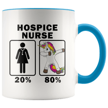 Load image into Gallery viewer, RobustCreative-Hospice Nurse Dabbing Unicorn 80 20 Principle Superhero Girl Womens - 11oz Accent Mug Medical Personnel Gift Idea
