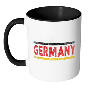 RobustCreative-Retro Vintage Flag German Germany 11oz Black & White Coffee Mug ~ Both Sides Printed