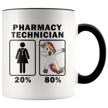 Load image into Gallery viewer, RobustCreative-Pharmacy Technician Dabbing Unicorn 80 20 Principle Superhero Girl Womens - 11oz Accent Mug Medical Personnel Gift Idea
