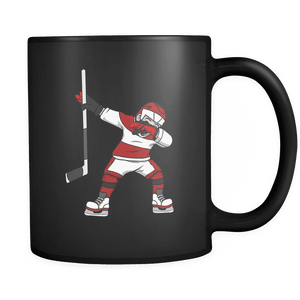 RobustCreative-Dabbing Ice Hockey - Hockey 11oz Funny Black Coffee Mug - Puck Madness Eat Sleep Hockey Repeat - Women Men Friends Gift - Both Sides Printed (Distressed)
