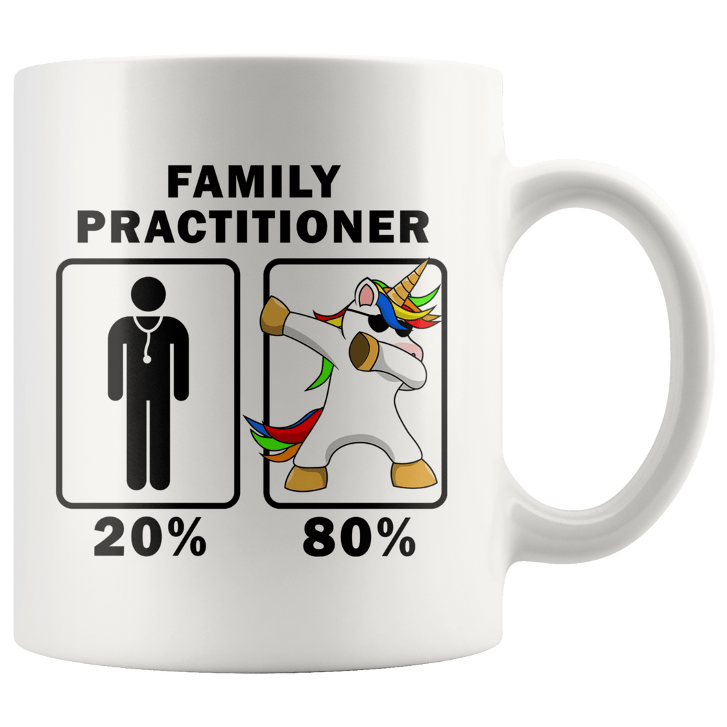 RobustCreative-Family Practitioner Dabbing Unicorn 80 20 Principle Graduation Gift Mens - 11oz White Mug Medical Personnel Gift Idea