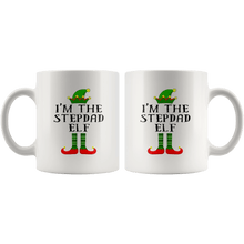 Load image into Gallery viewer, RobustCreative-Im The Stepdad Elf Matching Family Christmas - 11oz White Mug Christmas group green pjs costume Gift Idea
