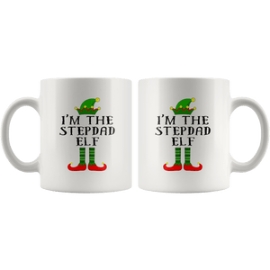 RobustCreative-Im The Stepdad Elf Matching Family Christmas - 11oz White Mug Christmas group green pjs costume Gift Idea