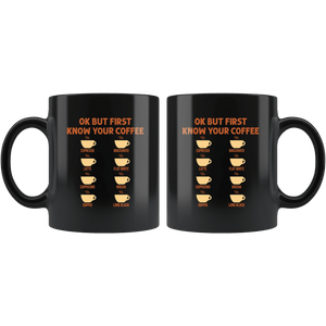 RobustCreative-Ok But First Coffee Funny Coworker Saying - 11oz Black Mug barista coffee maker Gift Idea