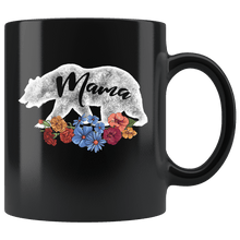 Load image into Gallery viewer, RobustCreative-Mama Bear in Flowers Vintage Matching Family Pajama - Bear Family 11oz Black Mug Retro Family Camper Adventurer Hiker Gift Idea - Both Sides Printed
