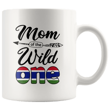 Load image into Gallery viewer, RobustCreative-Gambian Mom of the Wild One Birthday Gambia Flag White 11oz Mug Gift Idea
