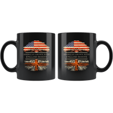 Load image into Gallery viewer, RobustCreative-English Roots American Grown Fathers Day Gift - English Pride 11oz Funny Black Coffee Mug - Real England Hero Flag Papa National Heritage - Friends Gift - Both Sides Printed
