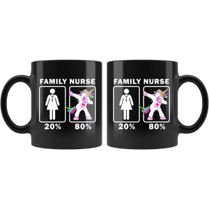 RobustCreative-Family Nurse Dabbing Unicorn 20 80 Principle Superhero Girl Womens - 11oz Black Mug Medical Personnel Gift Idea
