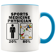 Load image into Gallery viewer, RobustCreative-Sports Medicine Physician Dabbing Unicorn 80 20 Principle Graduation Gift Mens - 11oz Accent Mug Medical Personnel Gift Idea
