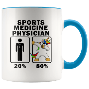 RobustCreative-Sports Medicine Physician Dabbing Unicorn 80 20 Principle Graduation Gift Mens - 11oz Accent Mug Medical Personnel Gift Idea