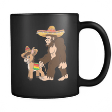 Load image into Gallery viewer, RobustCreative-Bigfoot Sasquatch Donkey - Cinco De Mayo Mexican Fiesta - No Siesta Mexico Party - 11oz Black Funny Coffee Mug Women Men Friends Gift ~ Both Sides Printed
