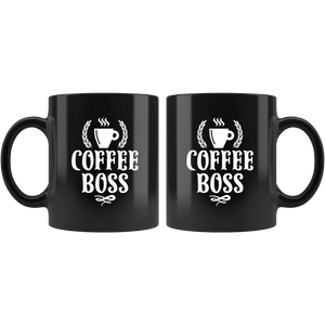 RobustCreative-Coffee Boss  for Coworker - Funny Saying Quote Black 11oz Mug Gift Idea